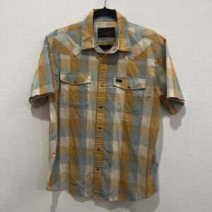 Howler Bros H Bar B Snapshirt Men’s Sz M Plaid Western Pearl Snap Shirt Rodeo